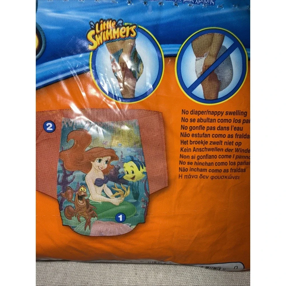 Vintage Huggies Little Swimmers Ariel 2002 Size M 9 Ct Open Pack